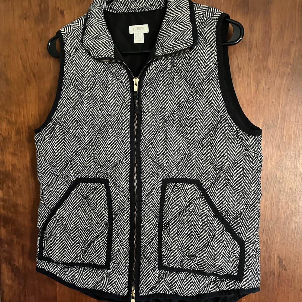 J. Crew Herringbone Patterned Vest - image 1